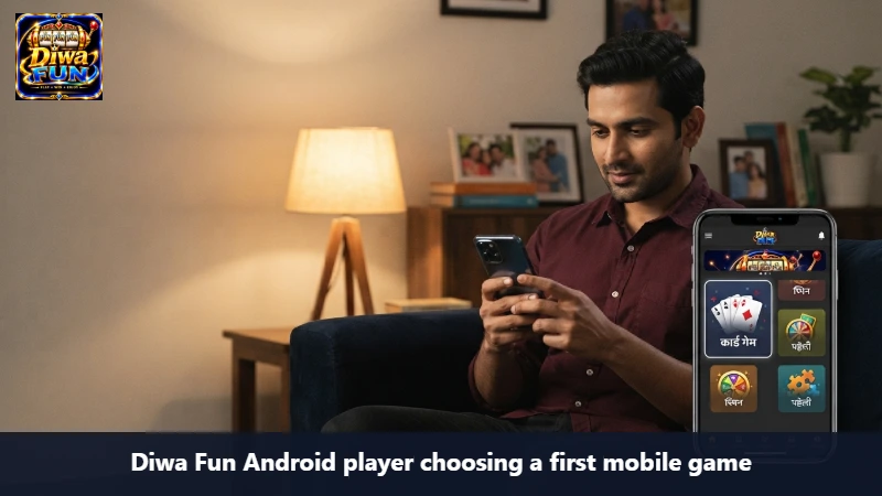 Diwa Fun Android player choosing a first mobile game